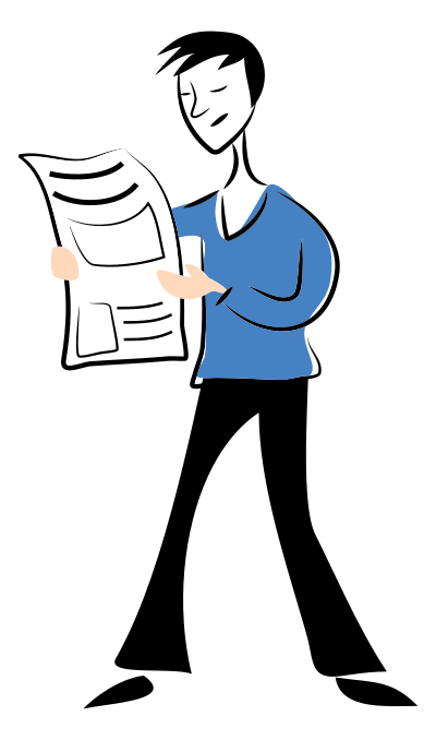 Man Reading Newspaper clipart