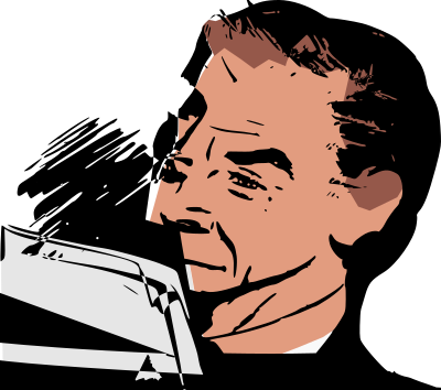 Man reading papers clipart