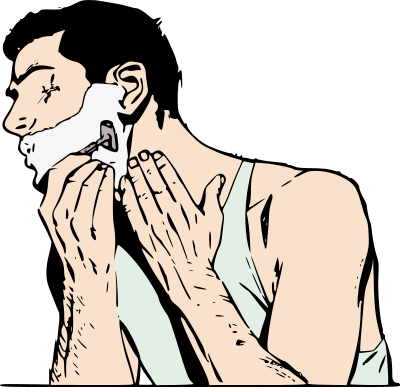 Man Shaving - Colour clipart