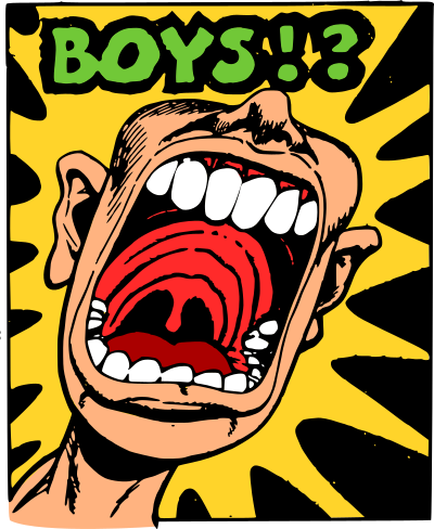 Man Shouting - Boys! clipart