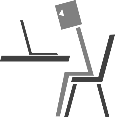 Man sitting in front of computer laptop clipart