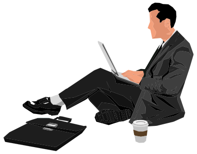 Man Sitting With Laptop clipart