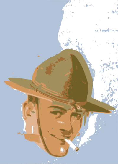 Man Smoking in a Hat clipart