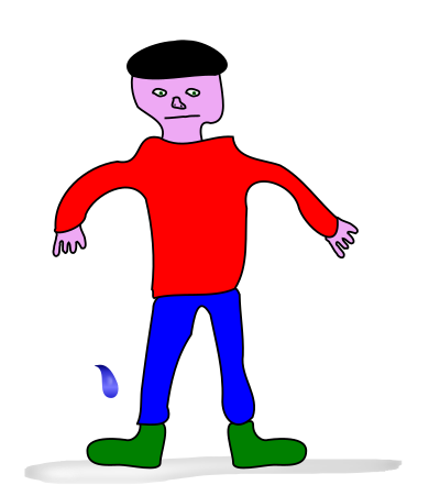 Man standing in rain clipart