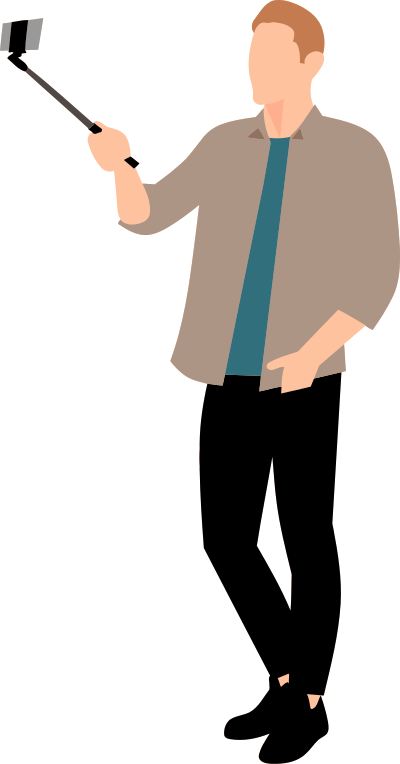 Man taking a selfie clipart