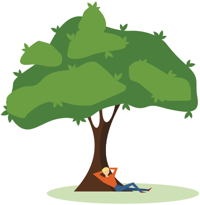 Man under tree clipart