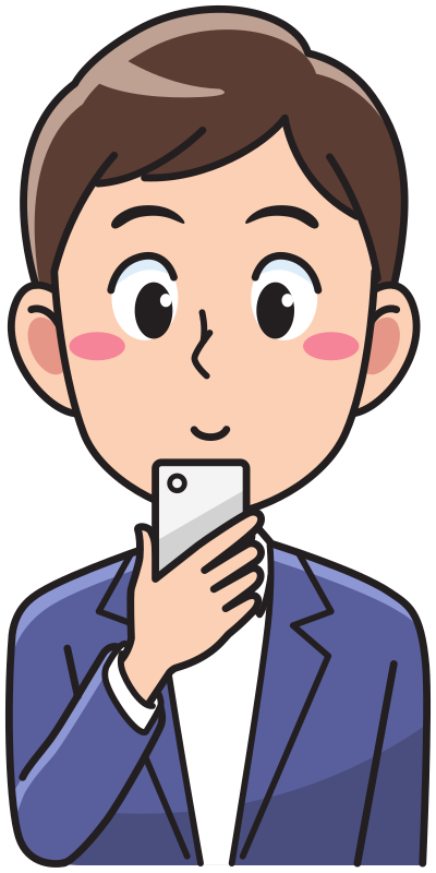 Man using a smartphone clipart