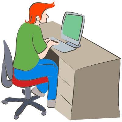 Man Using Computer clipart