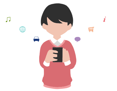 Man Using Smartphone clipart