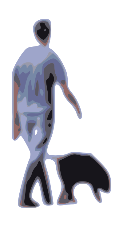 Man walking dog clipart
