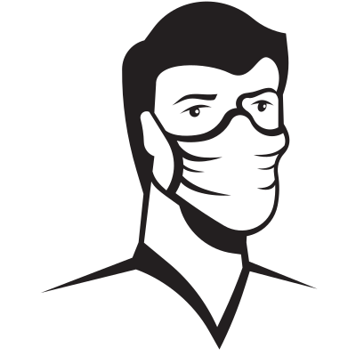 Man wearing face mask clipart