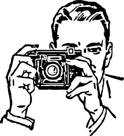 Man with a camera clipart