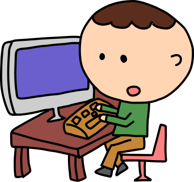 Man with a computer clipart