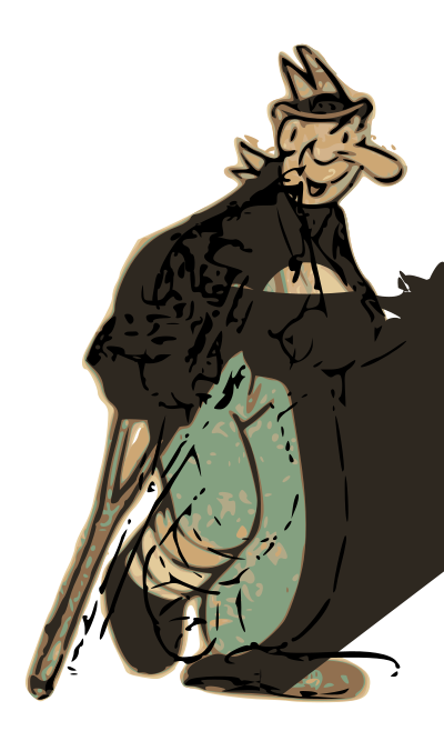 Man with a Crutch clipart