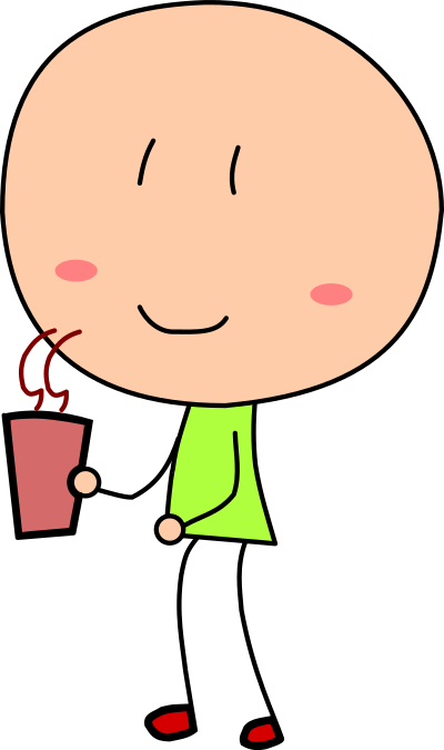 Man with a cup of coffee clipart