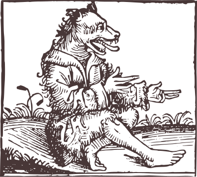 Man with a dog head clipart