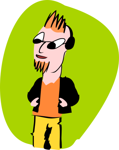 Man with a headhpone clipart
