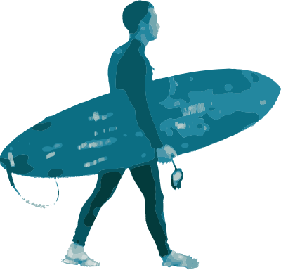 Man with a Surfboard clipart