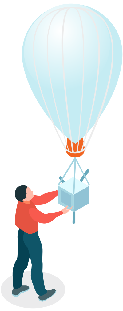 Man with a Weather Balloon clipart