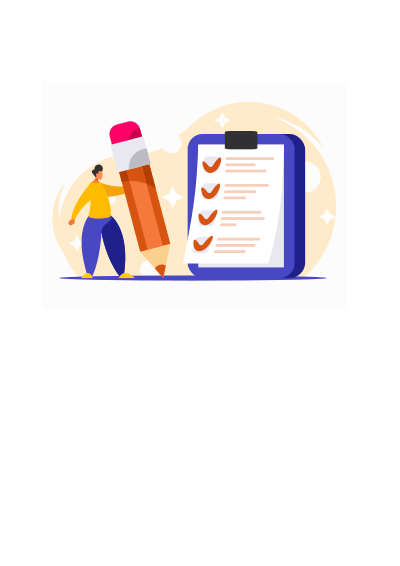 Man with big pencil clipart