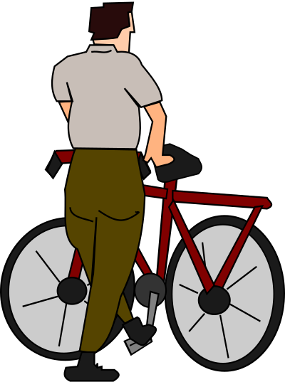 Man with Bike clipart