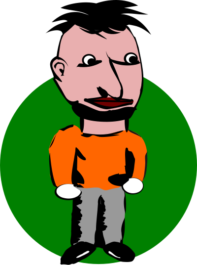 Man with blade hairdress clipart