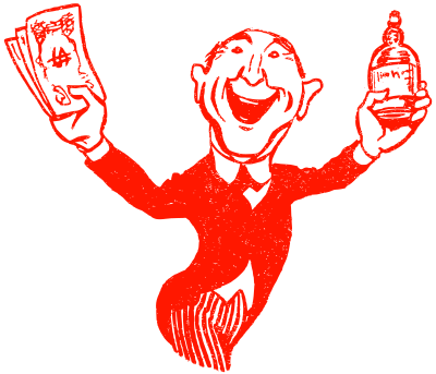 Man with Booze and Bucks clipart