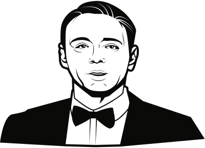 Man with bowtie clipart