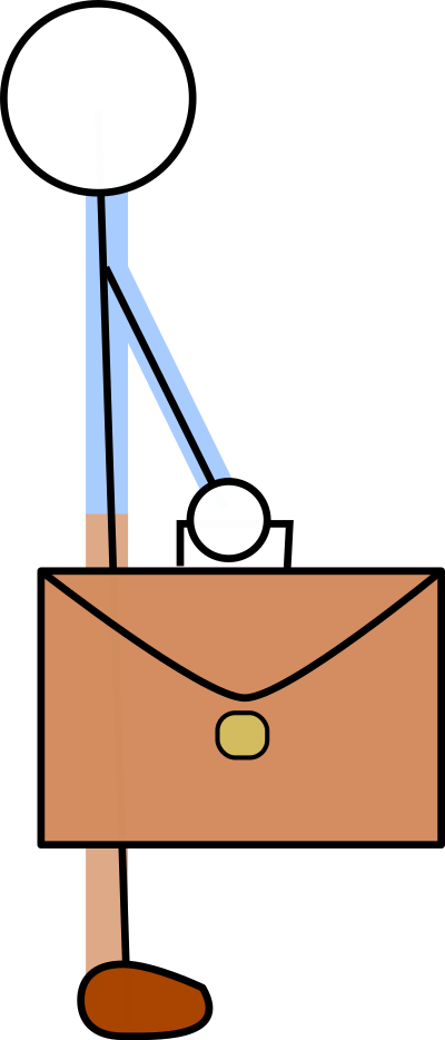 Man with briefcase clipart