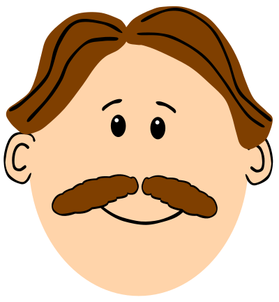 Man with brown hair and mustache clipart