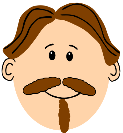 Man with brown hair mustache and goatee clipart
