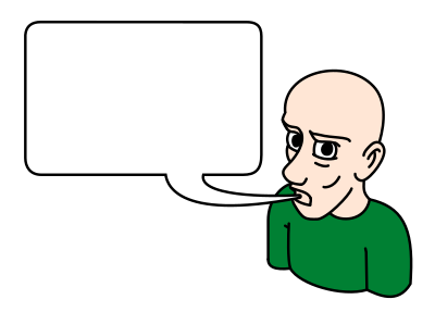 Man with empty speech bubble clipart