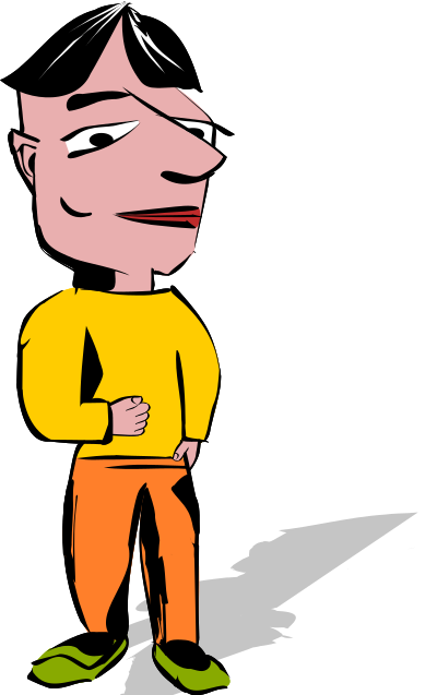 Man with green shoes clipart