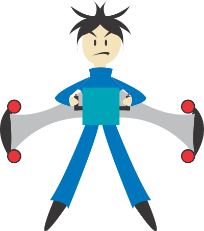 Man with jet pack clipart