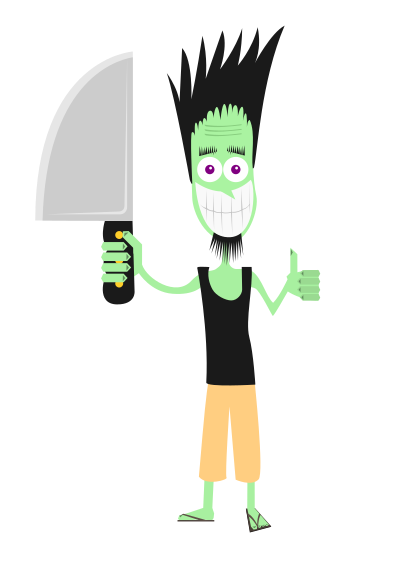 Man with knife clipart