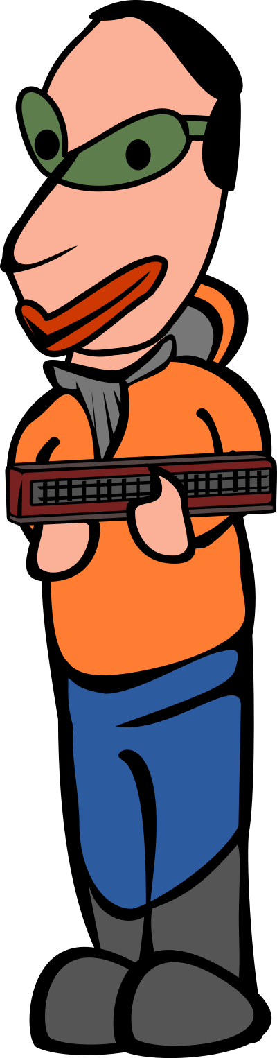 Man with mouth organ clipart