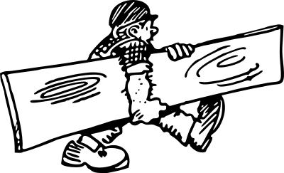 Man with plank clipart
