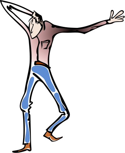 Man with red shirt and blue pants clipart