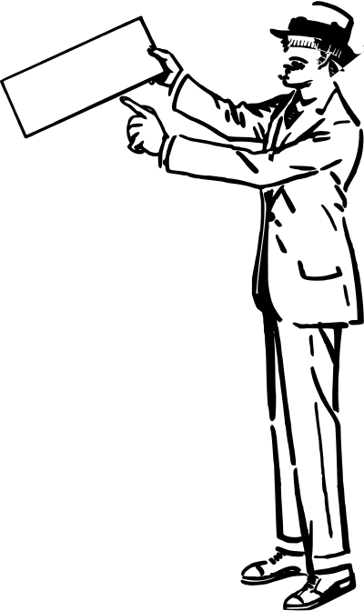 Man with sign clipart