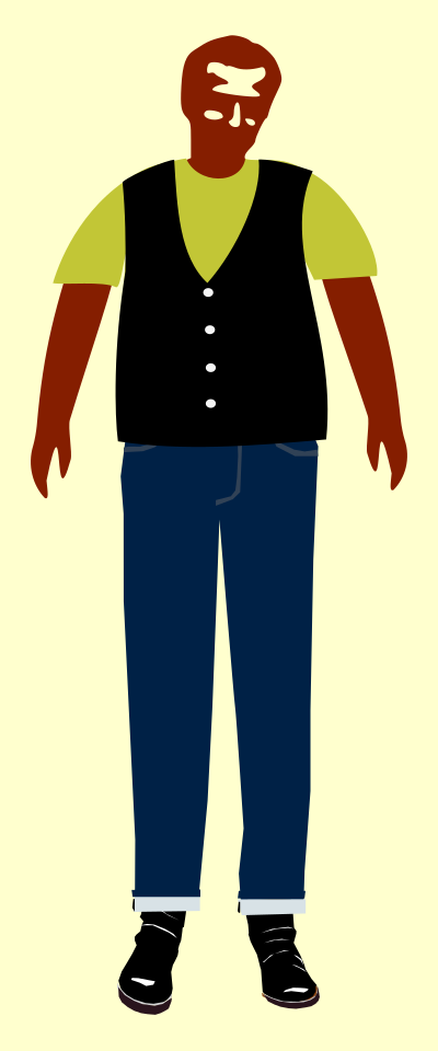 Man with T-shirt and vest 02 clipart