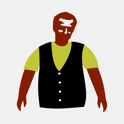 Man with T-shirt and vest clipart