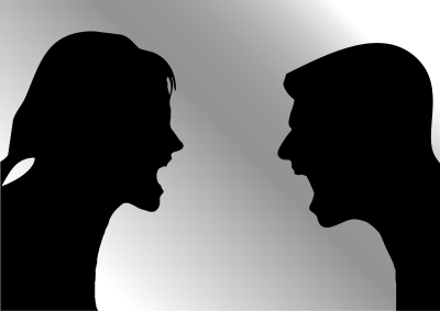 Man Woman Arguing Silhouette clipart