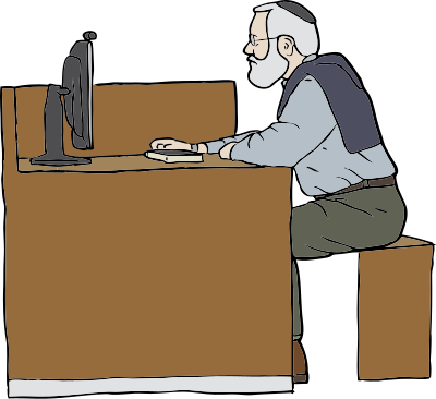 Man Working On Computer clipart