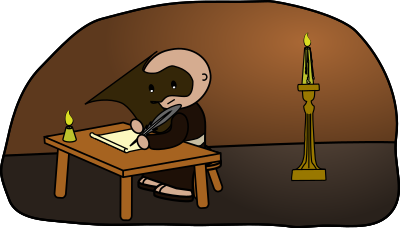 Man writing clipart
