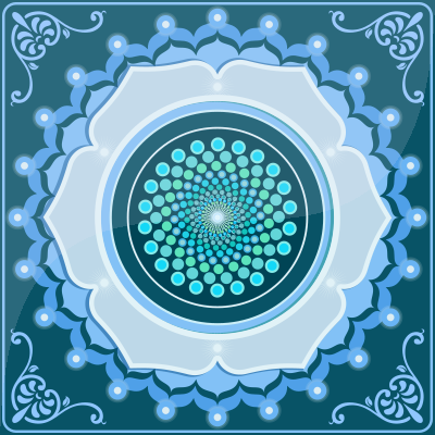 Mandala Flower with Dots in the center - Blue Color clipart