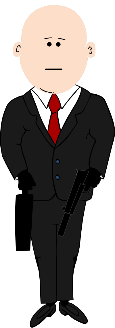 Maninblacksuit - hitman clipart
