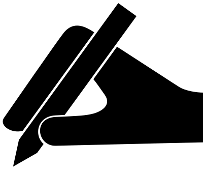 Mano con penna - hand and pen clipart