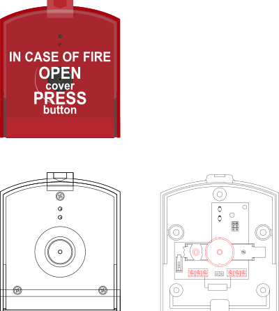 Manual fire alarm activator eng by Rones clipart