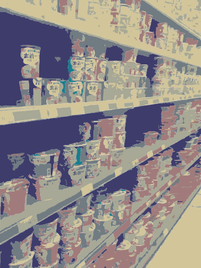 Many noodles in the market clipart
