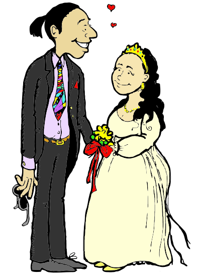 Maori Couple getting married clipart